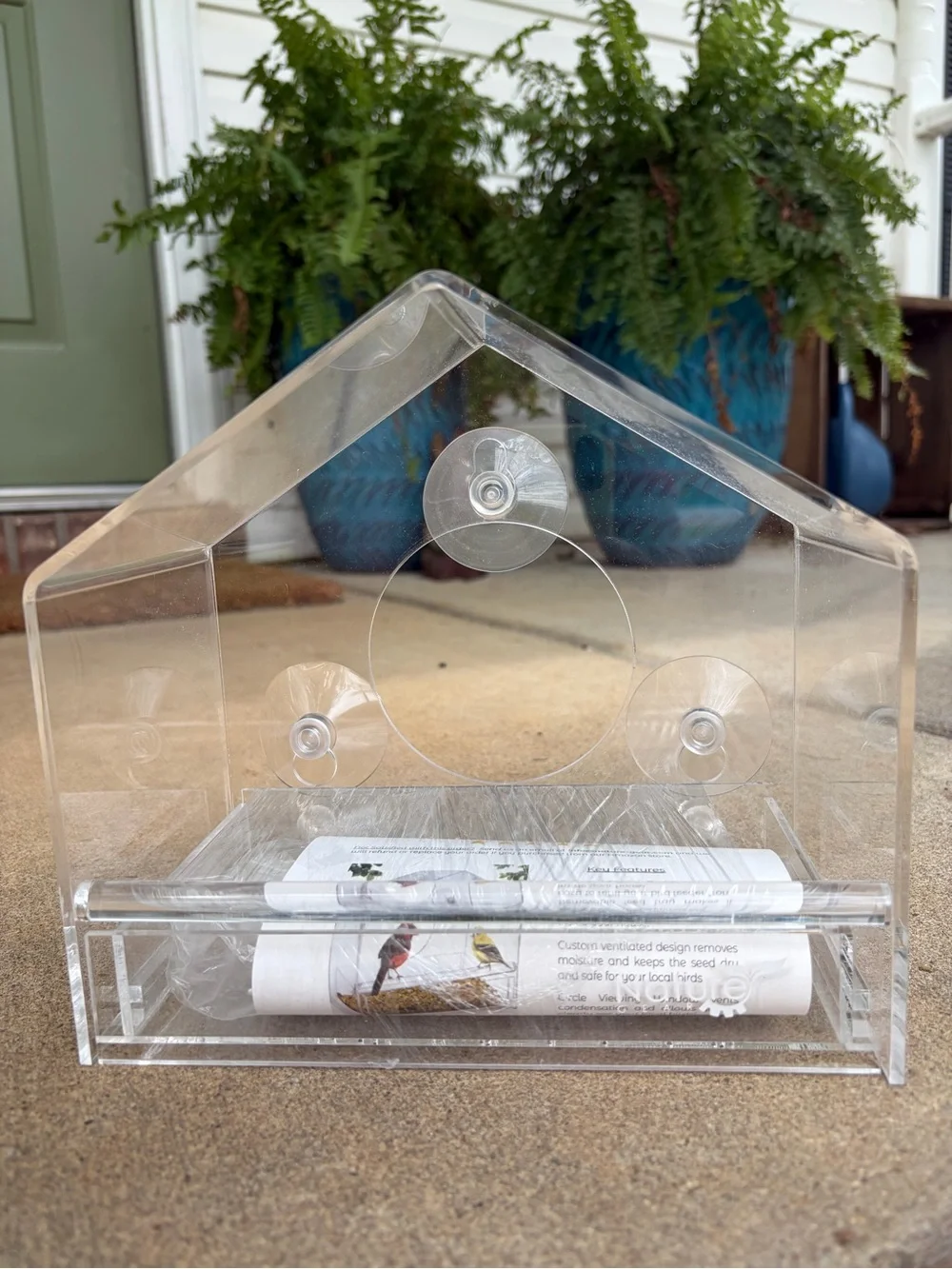 Nature Gear Clear Acrylic Window Bird Feeder NEW NO BOX Extra Suction Cup